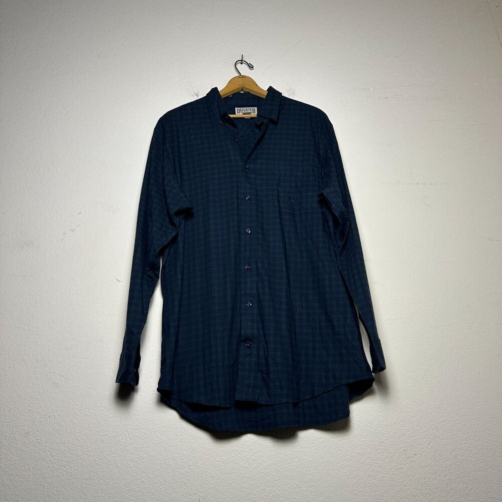 Duluth Tall Plaid Blue Button Up Western Shirt Men XL Long Sleeve Button Up Gorp